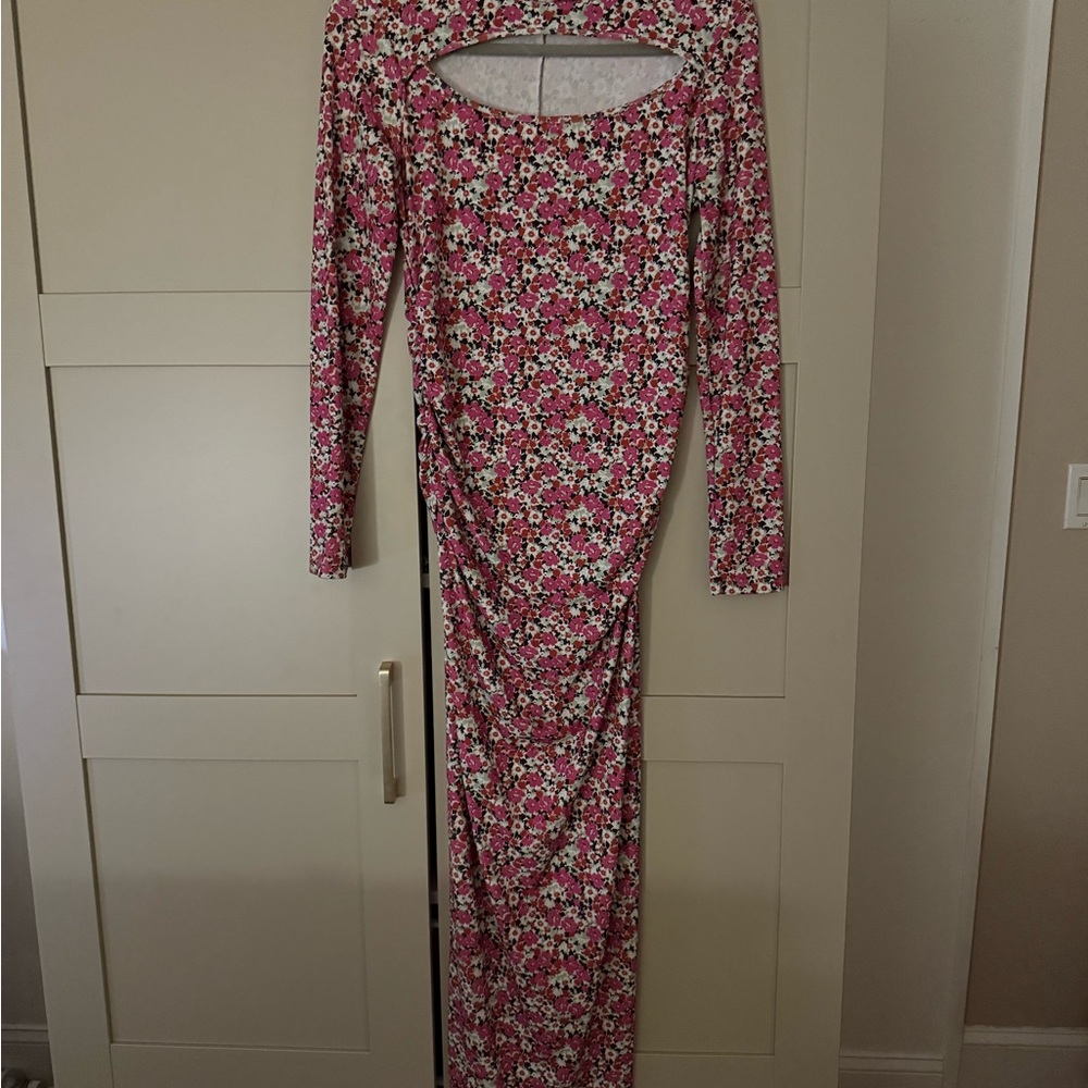 Floral Pink Long Sleeve Dress